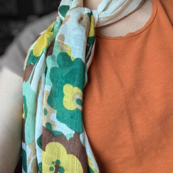 Fossil Floral Scarf — Lightweight & Breezy - Picture 5 of 5